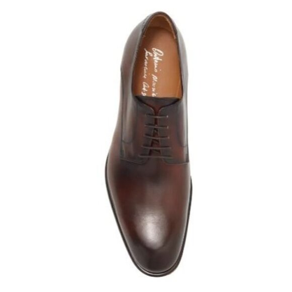 Antonio Maurizi Mens Cognac Leather Round Toe Lace Up Derby Dress Shoe Sz 10 New main image 14